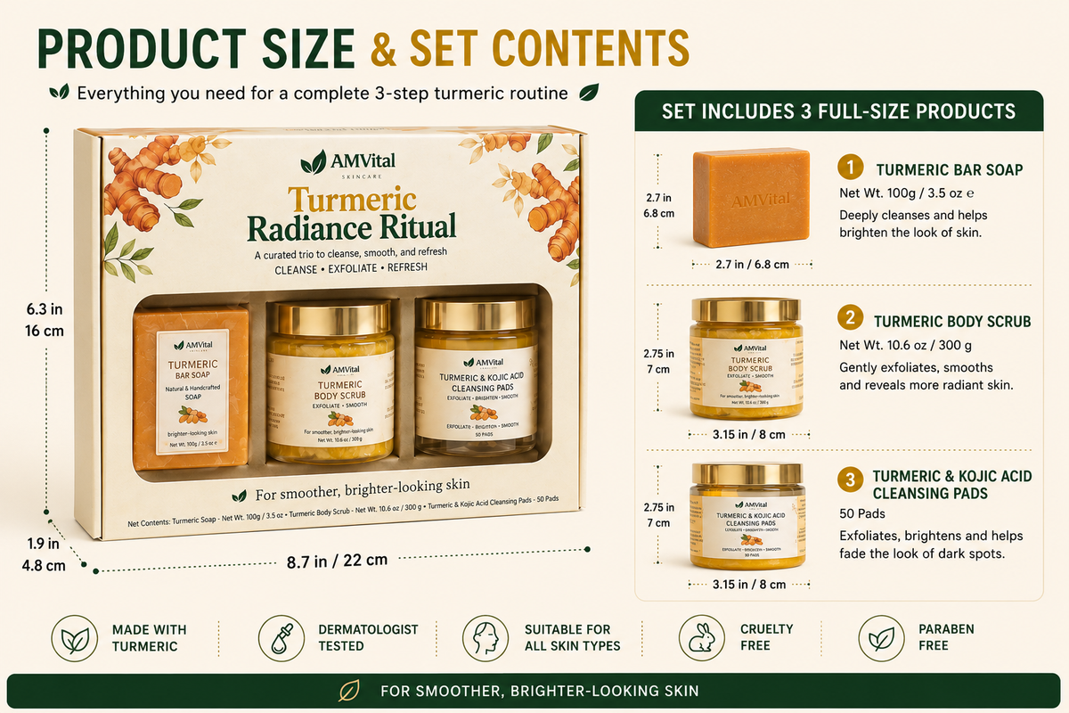 AMVital Turmeric Radiance Ritual 3-Piece Skincare Gift Set