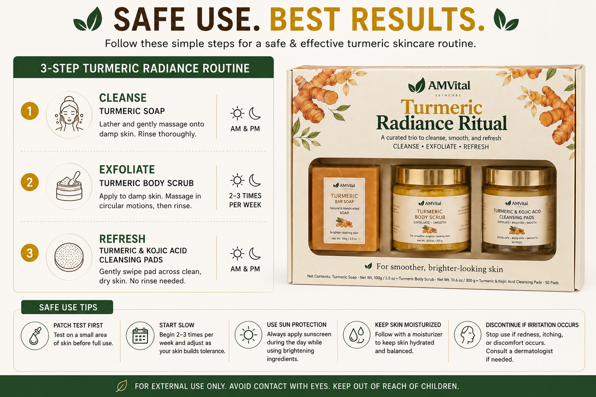 AMVital Turmeric Radiance Ritual 3-Piece Skincare Gift Set