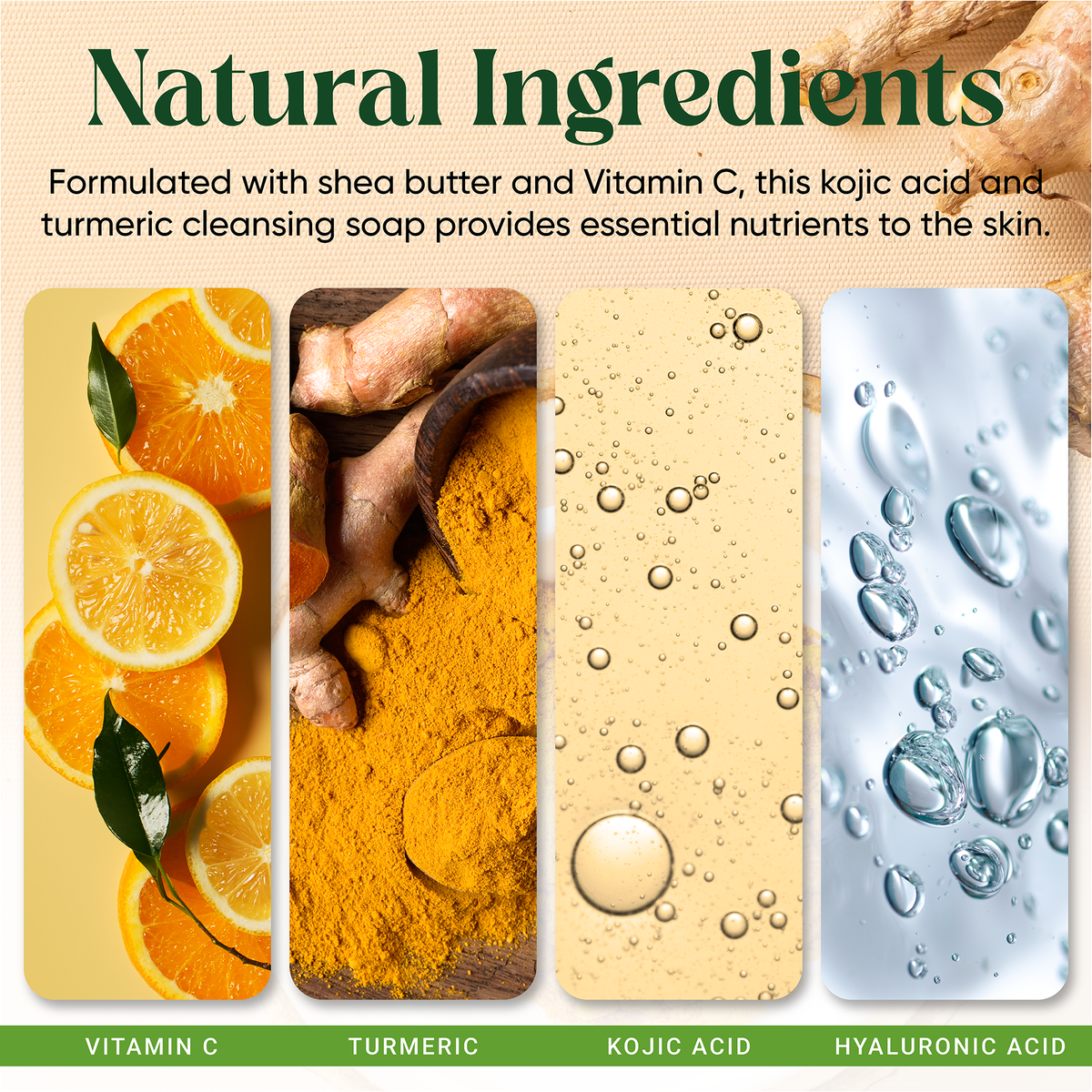Turmeric Kojic Soap for Dark Spots & Even Tone (2-Pack)
