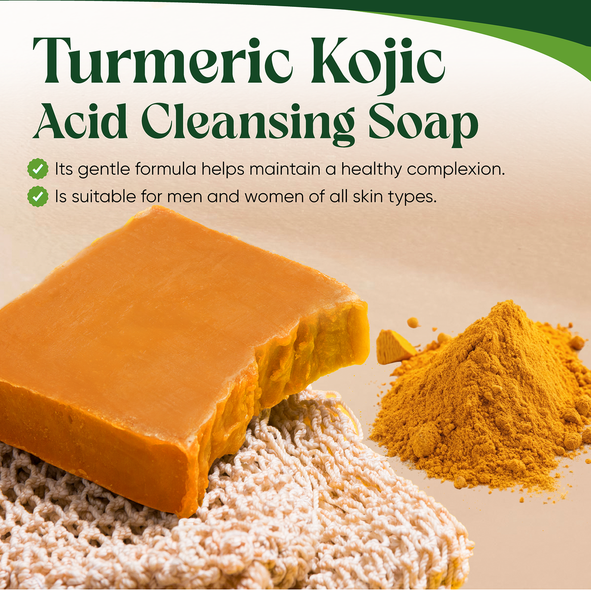 Turmeric Kojic Soap for Dark Spots & Even Tone (2-Pack)