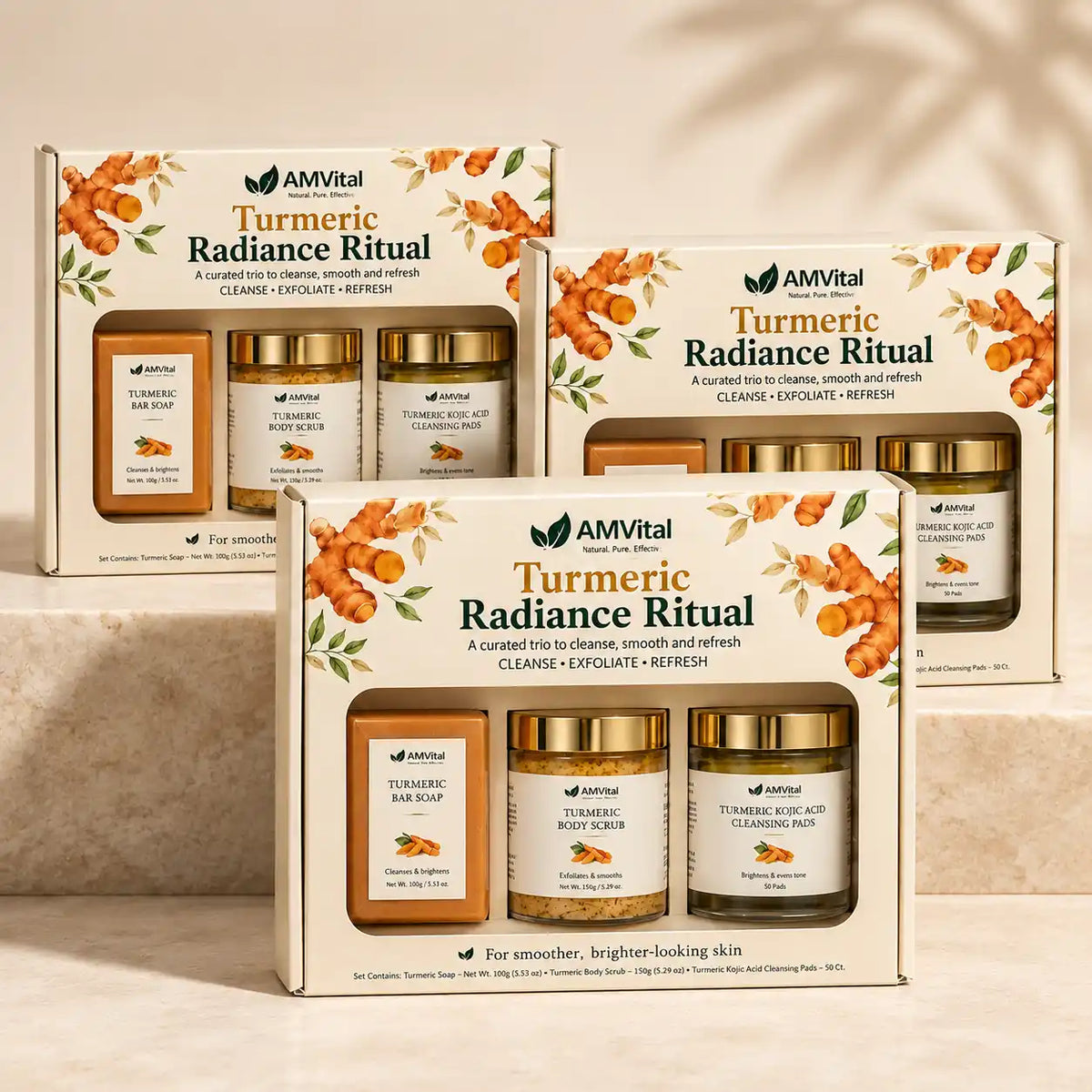 AMVital Turmeric Radiance Ritual 3-Piece Skincare Gift Set